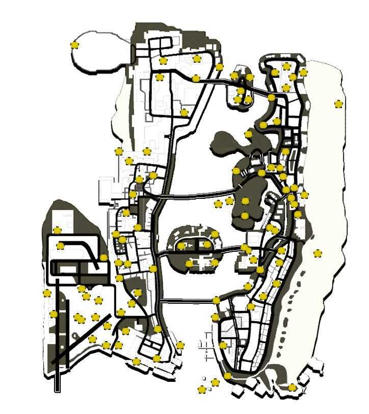 Карта поклаж в gta vice city